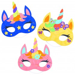 Värviline ükssarviku mask (8 tk. pakis)