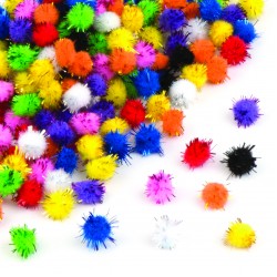 Sädelevad pom-pomsid pakis on 150 tk.